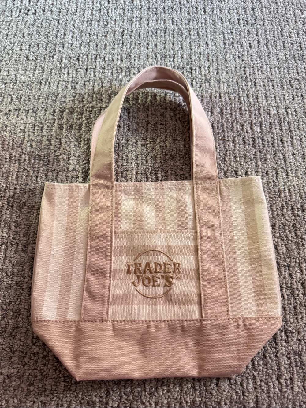 Trader Joe's Pink Striped Canvas Tote